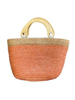 Mervyn’s vintage handheld straw tote